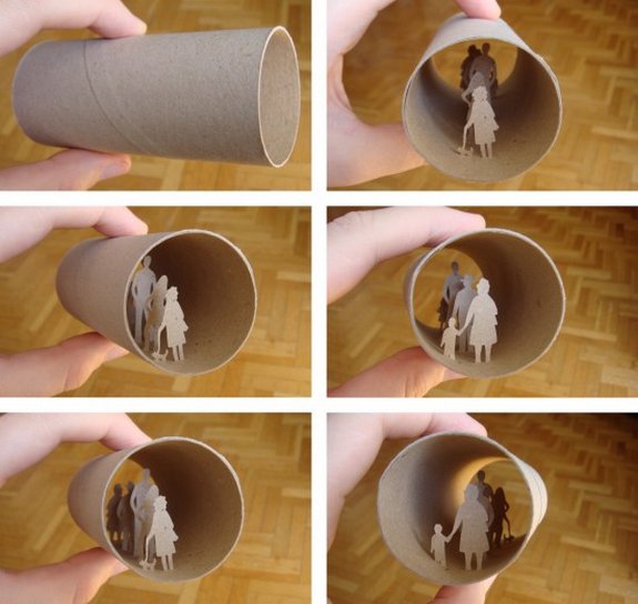 paper cutting toilet rolls 18 in Artistic Paper Cutting of Toilet Paper Rolls