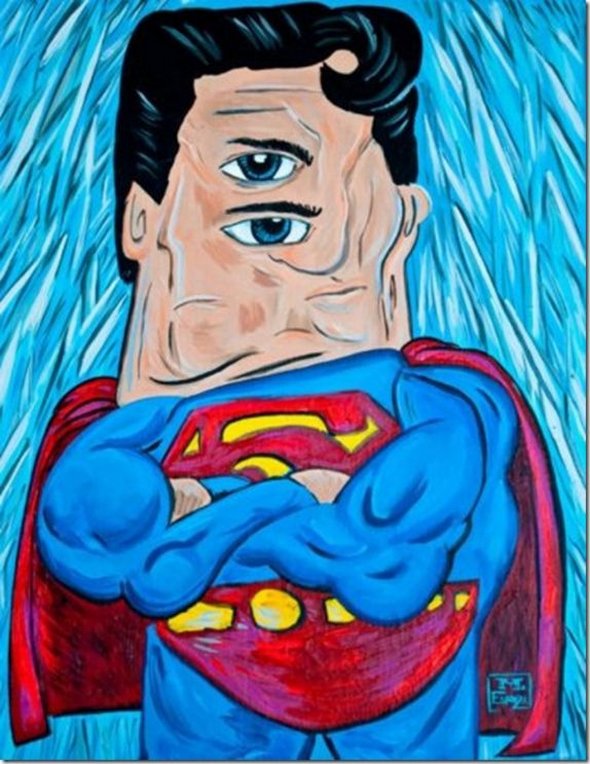 superheroes painted 01 in Superheroes Painted in Picasso Style