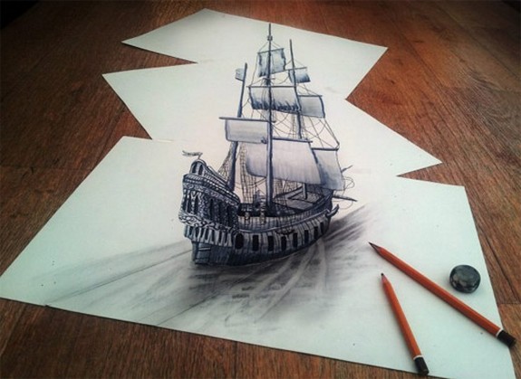 amazing 3d sketches that look as if objects are flying 08 in Amazing 3D Sketches That Look As if Objects Are Flying