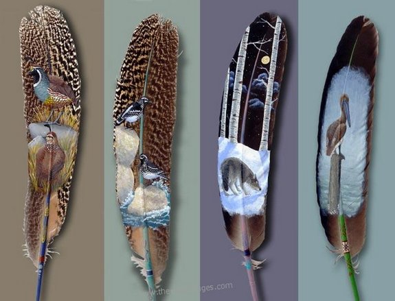 drawings on feather 01 in Drawings on feather? Creative Art Medium