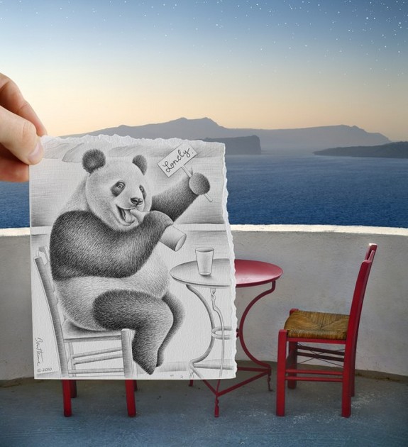 amazingly creative drawing and photography 24 in Top 30 Enhanced Reality Drawings
