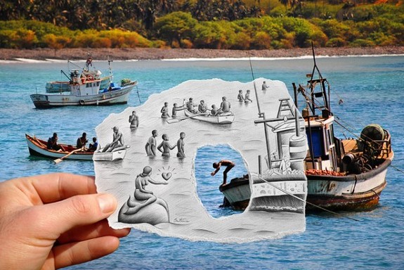 amazingly creative drawing and photography 26 in Top 30 Enhanced Reality Drawings