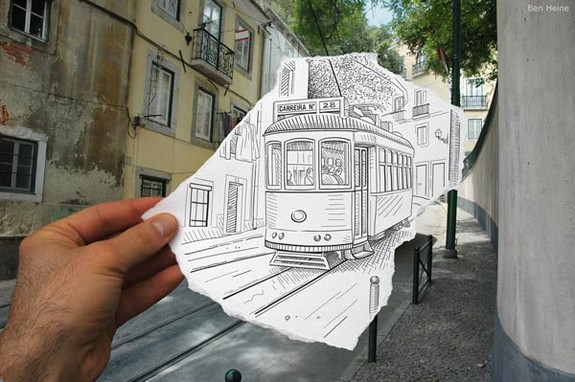 amazingly creative drawing and photography 27 in Top 30 Enhanced Reality Drawings