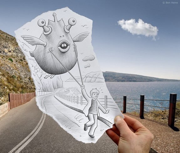 amazingly creative drawing and photography 28 in Top 30 Enhanced Reality Drawings
