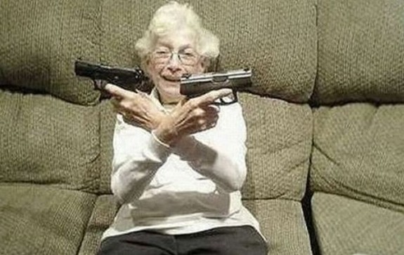 old ladys with guns 13 in Inexplicable Old Ladies With Guns Photography