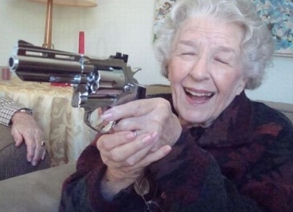 old ladys with guns 18 in Inexplicable Old Ladies With Guns Photography