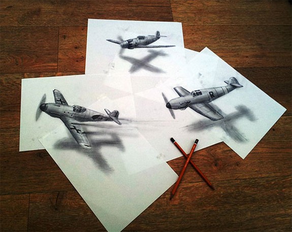 amazing 3d sketches that look as if objects are flying 04 in Amazing 3D Sketches That Look As if Objects Are Flying